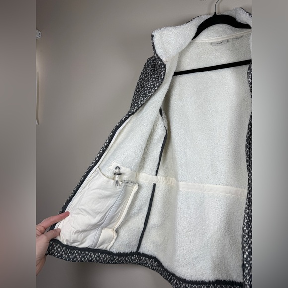 LL Bean Diamond Jacquard Fleece Lined Anorak Jacket Sz S - Picture 13 of 14